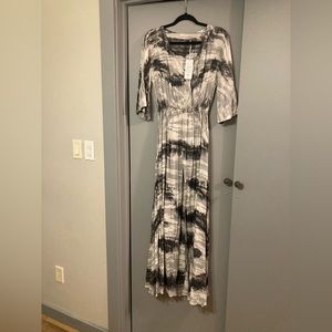 Black grey and white tye dyed Tiare Hawaii maxi dress. New, never worn.